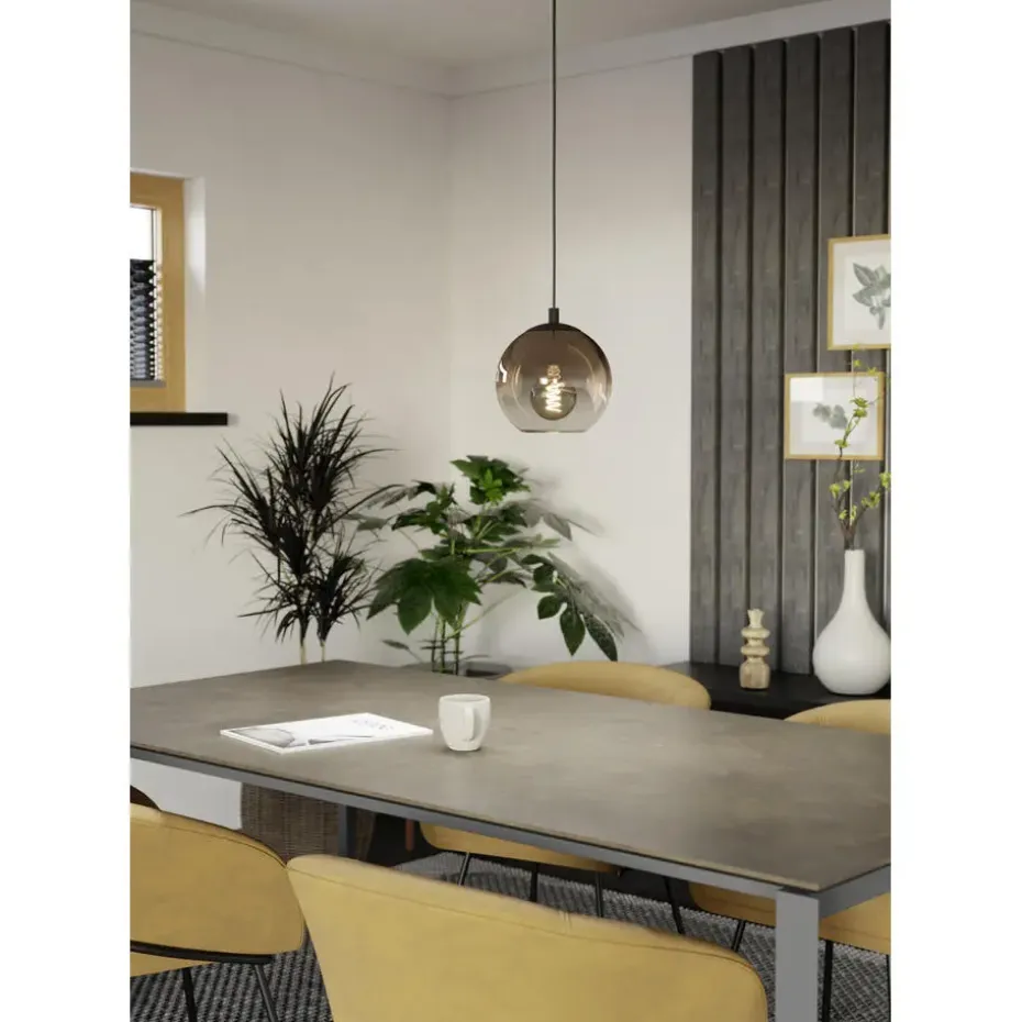 EGLO Ariscani 1 Hanglamp - E27 - Ø 20 cm - Koperglas - Zwart