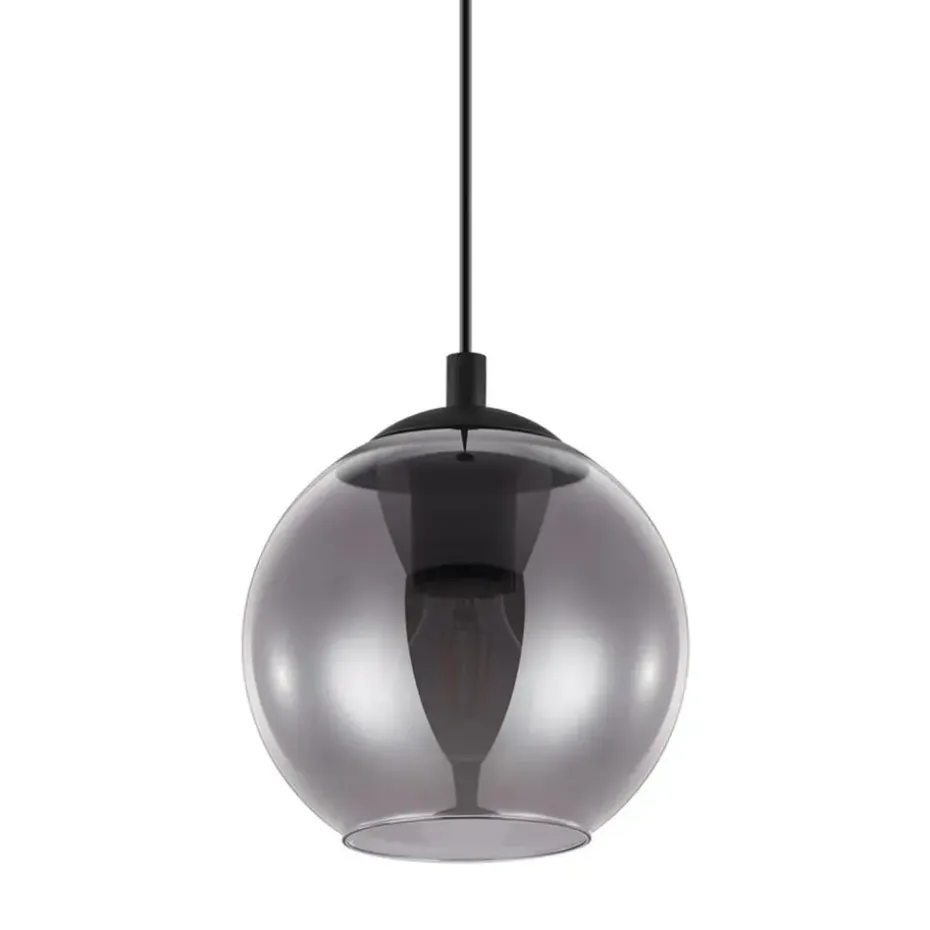EGLO Ariscani Hanglamp - E27 - Ø 20 cm - rookglas - Zwart