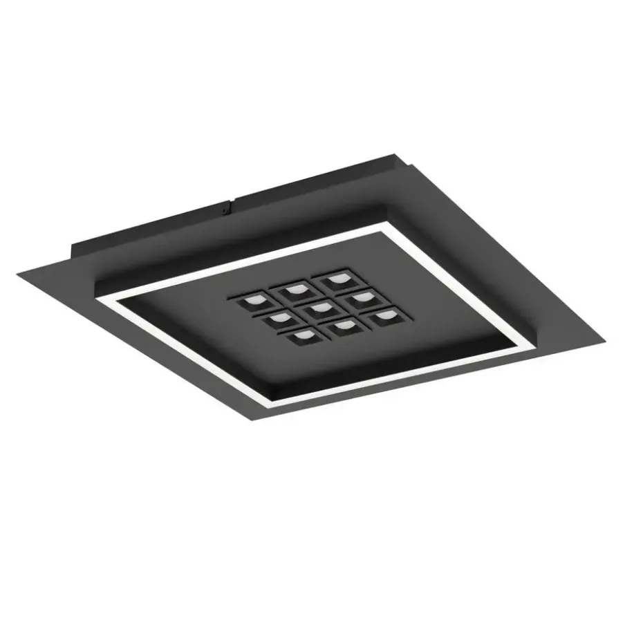 EGLO Balazote Plafonnière - LED - Kunststof - Zwart/Wit