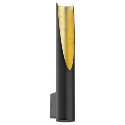 EGLO Barbotto Wandlamp - 1-lichts - GU10 - 39 cm - Zwart/Goud