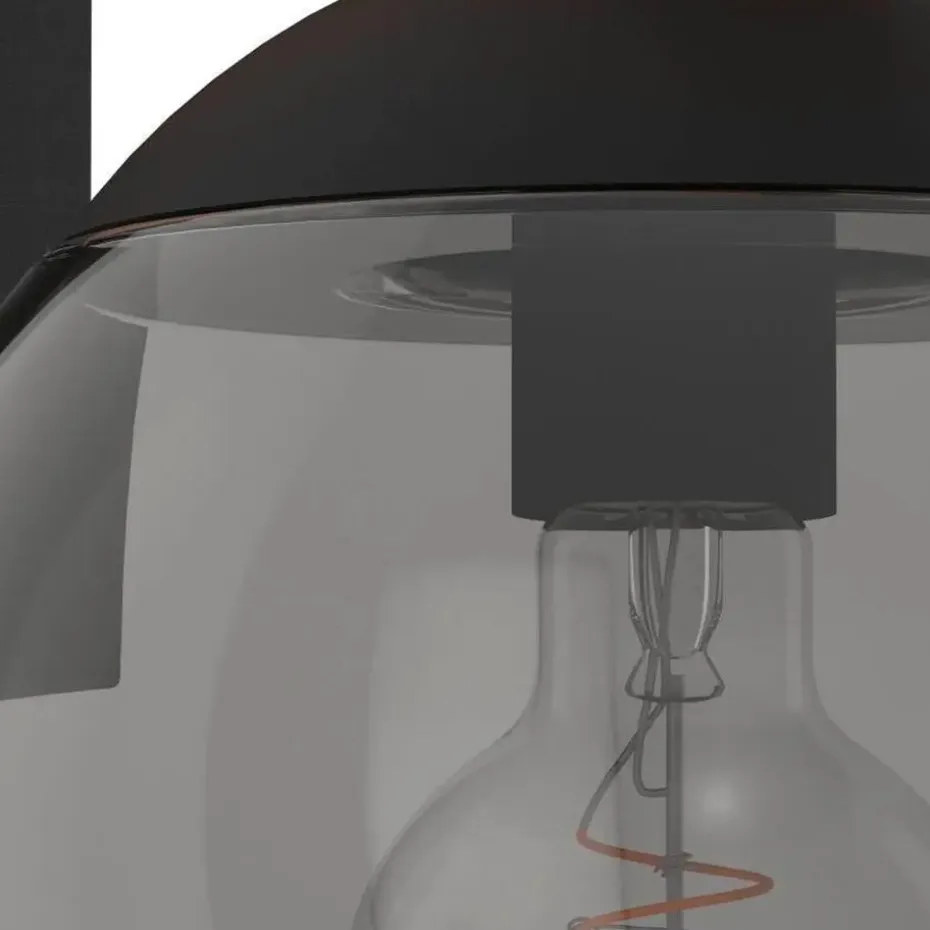 EGLO Bufalata Wandlamp - buitenverlichting - E27 - Zwart, bruin