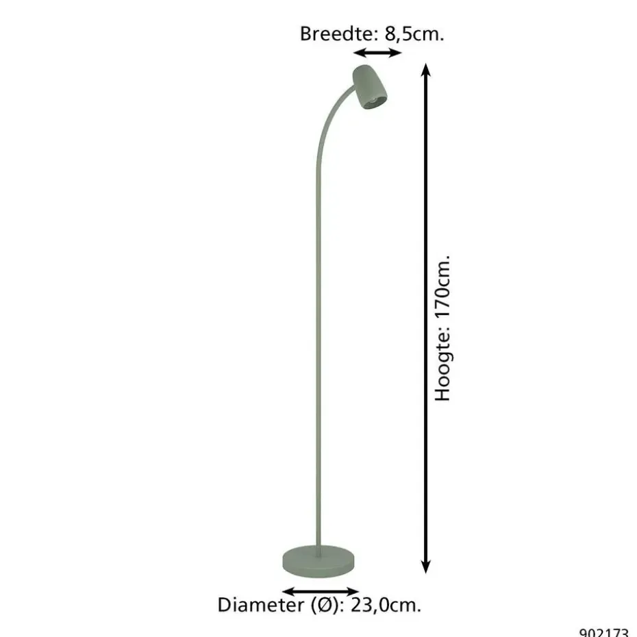 EGLO Carlo Vloerlamp - E14 - 170 cm - Groen - Kantelbaar