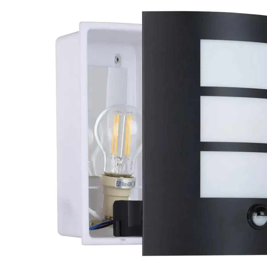 EGLO City Wandlamp - E27 - 23.5 cm - Zwart