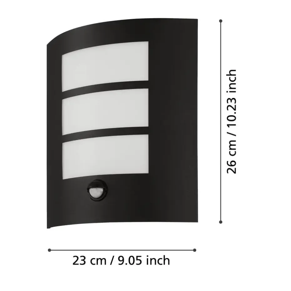 EGLO City Wandlamp - E27 - 23.5 cm - Zwart