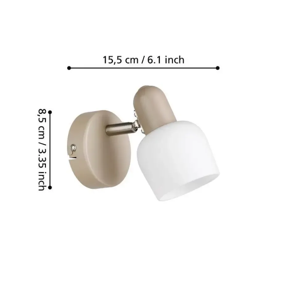 EGLO Corato Spot - E14 - 15.5 cm - Wit/Beige - Glas