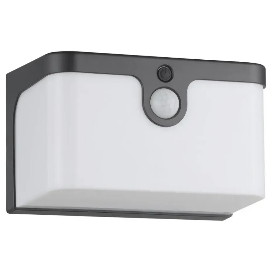 EGLO Croara Solar Wandlamp - LED - 15 cm - Antraciet/Wit