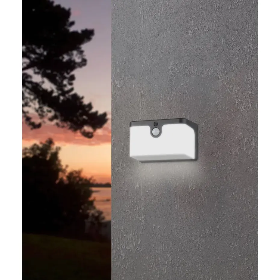 EGLO Croara Solar Wandlamp - LED - 15 cm - Antraciet/Wit
