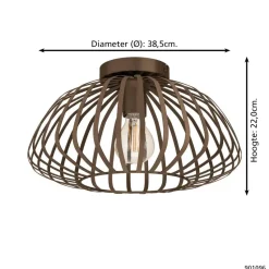 EGLO Espinal Plafondlamp - E27 - Ø 38.5 cm - Brons - Staal