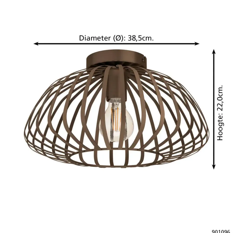 EGLO Espinal Plafondlamp - E27 - Ø 38.5 cm - Brons - Staal