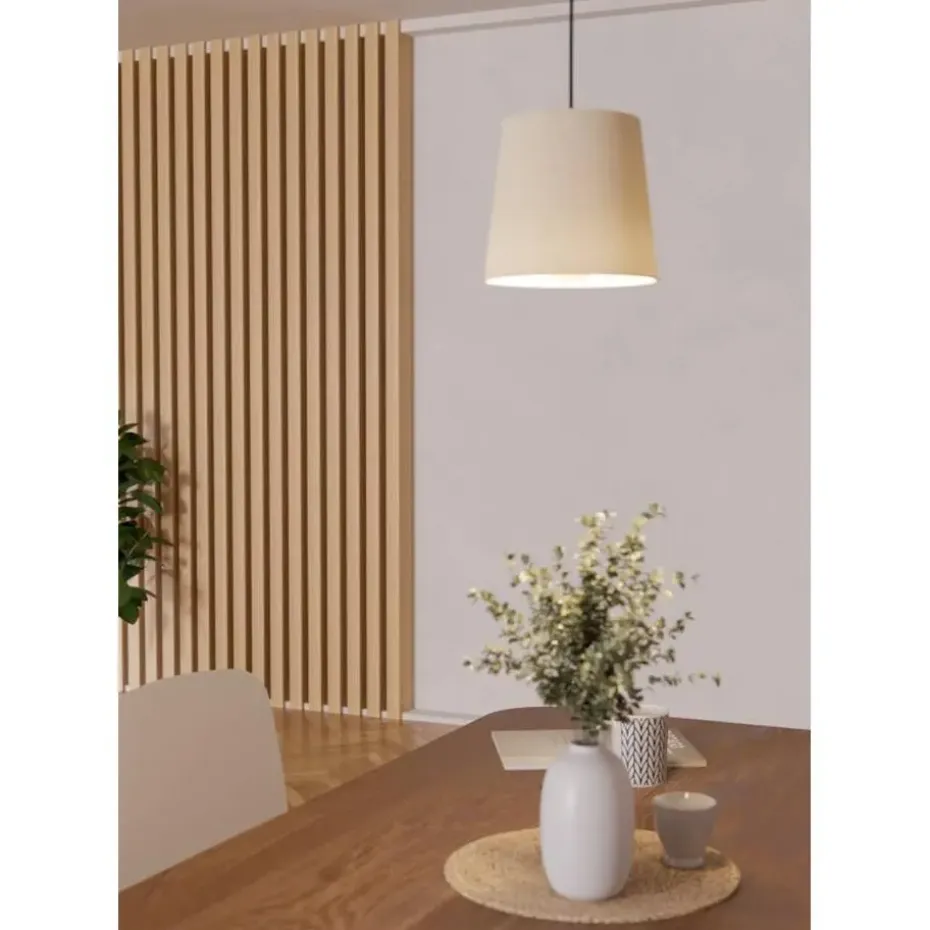 EGLO Febres Hanglamp - E27 - teddy stof - Zwart/Wit