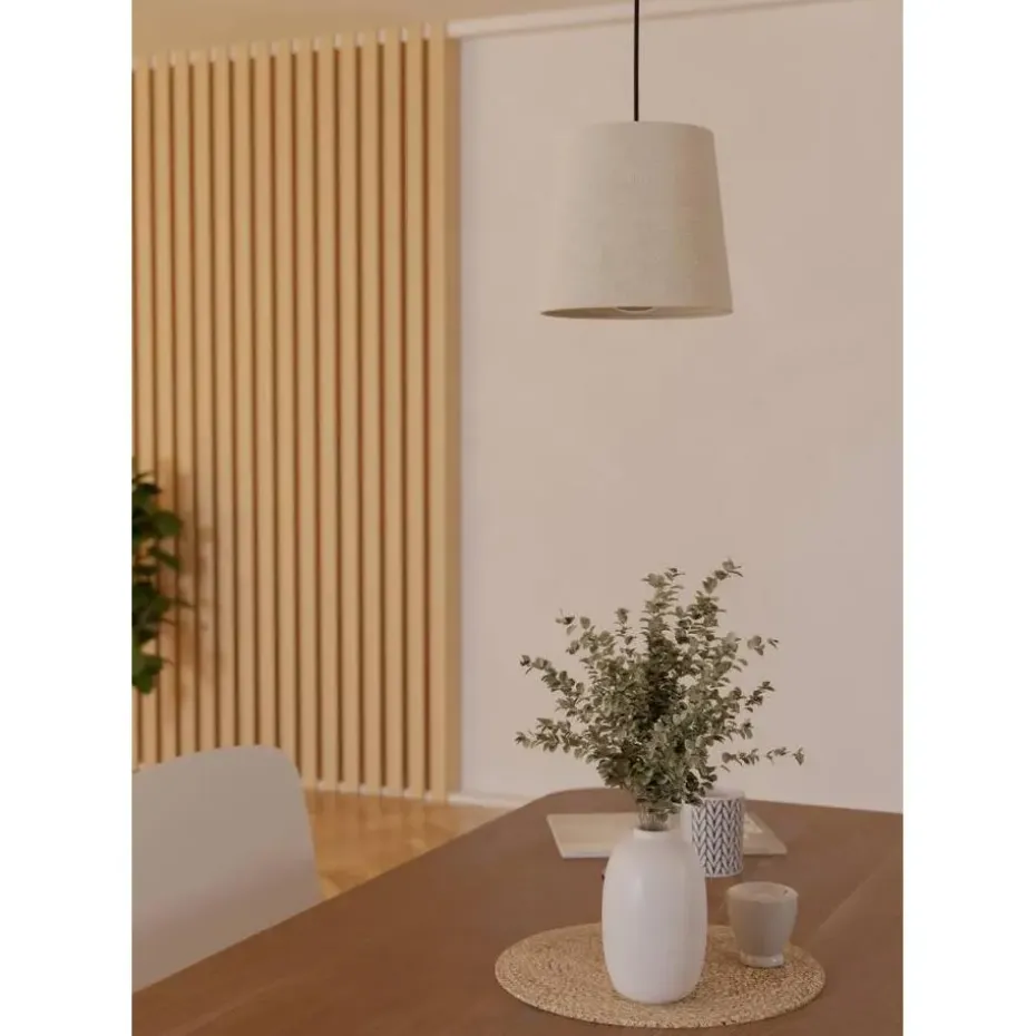 EGLO Febres Hanglamp - E27 - teddy stof - Zwart/Wit