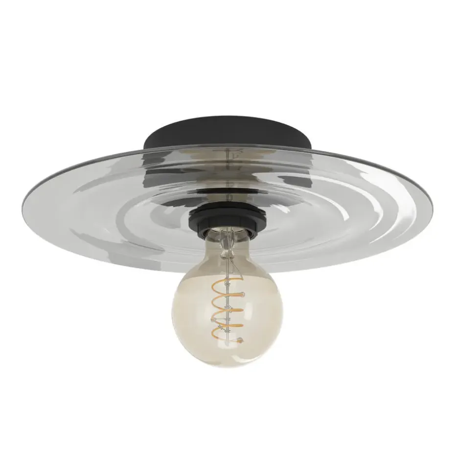 EGLO Lintmill Plafondlamp - Wandlamp - E27 - Ø 30 cm - Zwart/Grijs