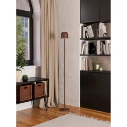 EGLO Mannera-L Staande lamp - USB-C - H 140 cm - Roestbruin