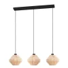 EGLO Midsumer Hanglamp - 3 x E27 - 92 cm - Zwart/Crème - Textiel