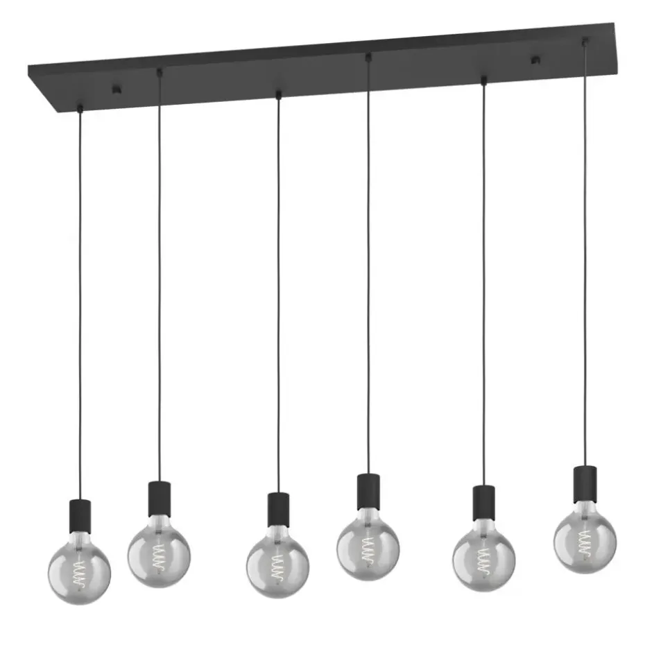EGLO Nogalte hanglamp - E27 - 130 cm - Rechthoek - Zwart
