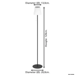EGLO Scordiano-L Vloerlamp - Solar - 120 cm - Zwart