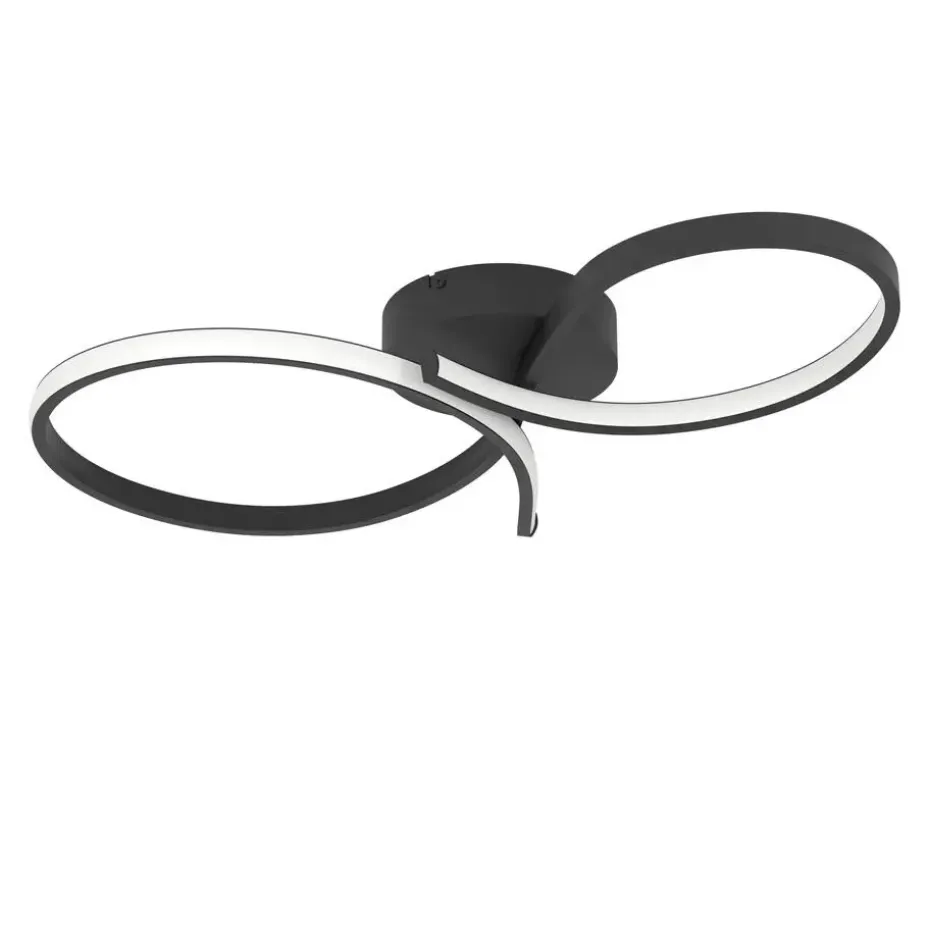 EGLO Serpins Plafondlamp - LED - 60 cm - Zwart/Wit