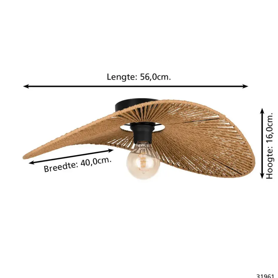 EGLO Siruela Plafondlamp - E27 - 56 cm - Papier - Natuur