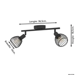EGLO Sonnino Spot - E14 - 36,5 cm - Zwart
