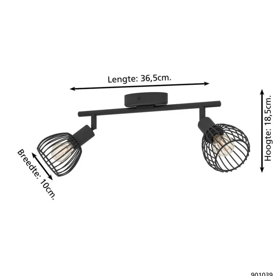 EGLO Sonnino Spot - E14 - 36,5 cm - Zwart