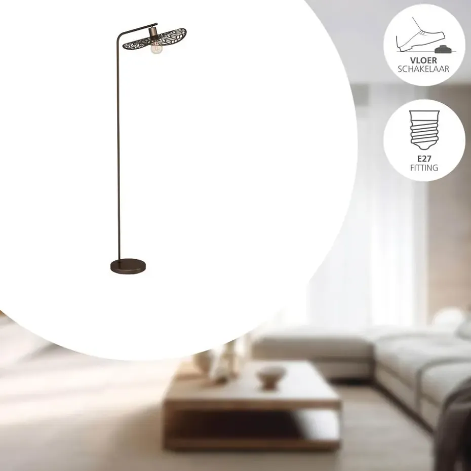 EGLO Swaby Vloerlamp - E27 - 159.5 cm - Brons