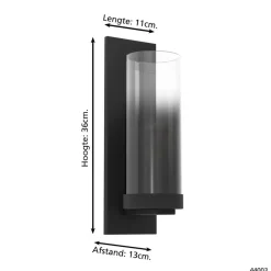EGLO Toothill Wandlamp - E27 - 36 cm - Zwart/Ombre effect