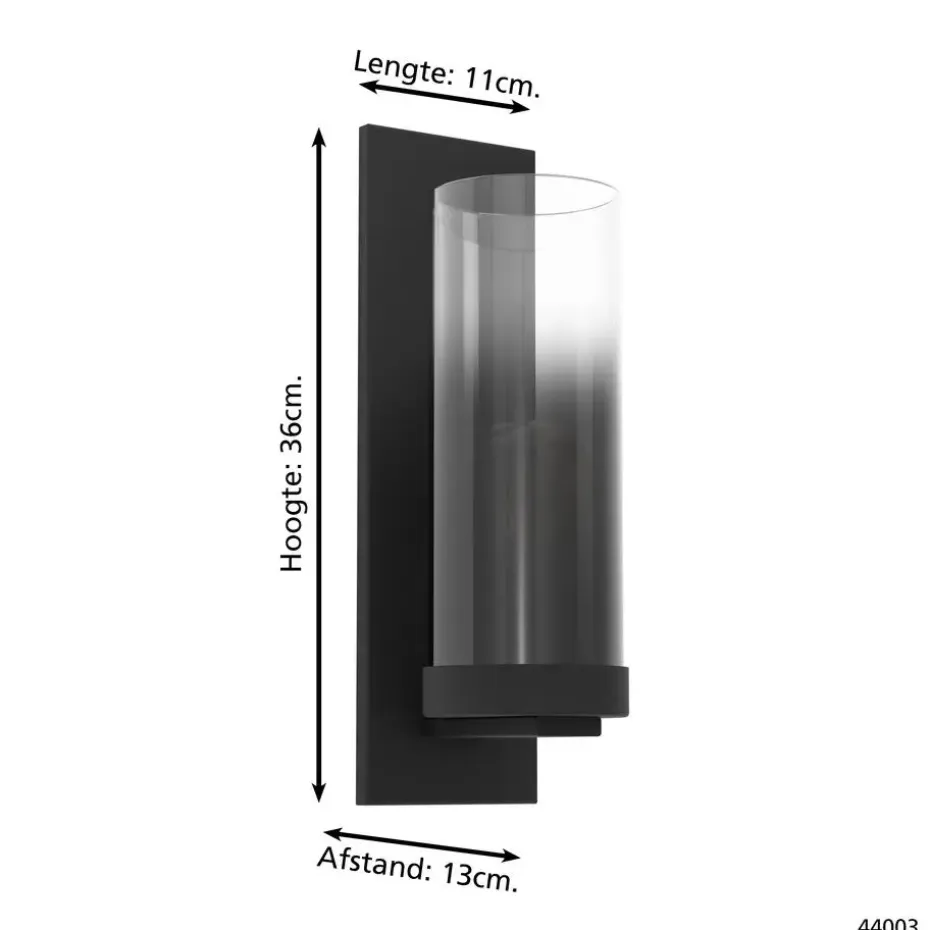 EGLO Toothill Wandlamp - E27 - 36 cm - Zwart/Ombre effect