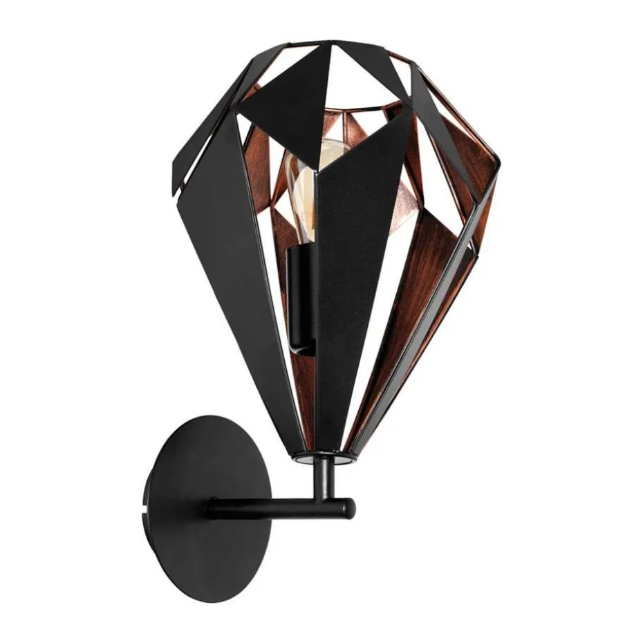 EGLO wandlamp Carlton 1 - zwart/koper