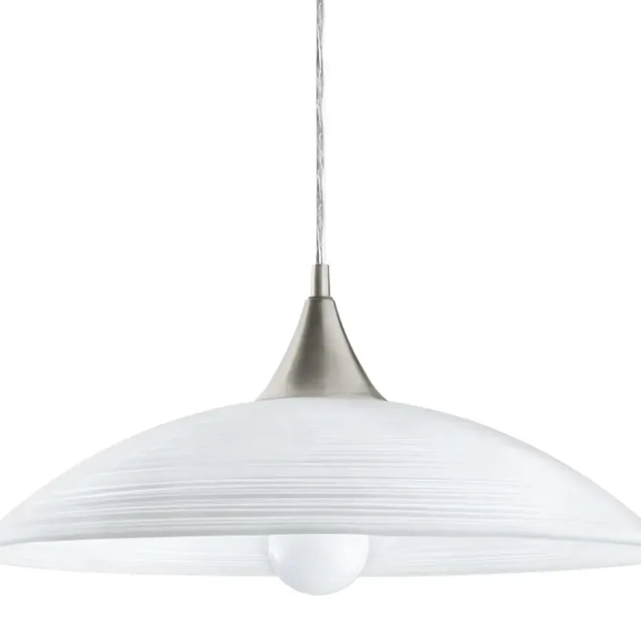 EGLOLazolo-Hanglamp-1Lichts-Ø420mm.-Nikkel-Mat-WitGelakt