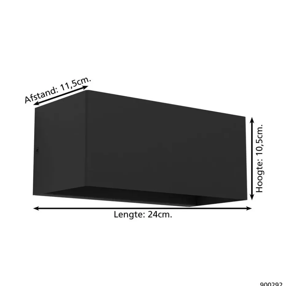 EGLOLesmoWandlampBuiten-LED-24cm-Zwart