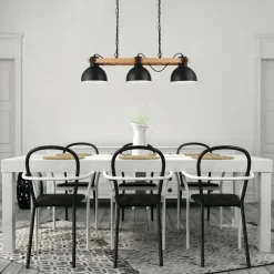 EGLOLubenhamHanglamp-E27-90cm-Zwart/Bruin