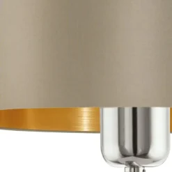 EGLOMaserlo-Wandlamp-1Lichts-ø23cm-Nikkel-Mat-Taupe-Goud