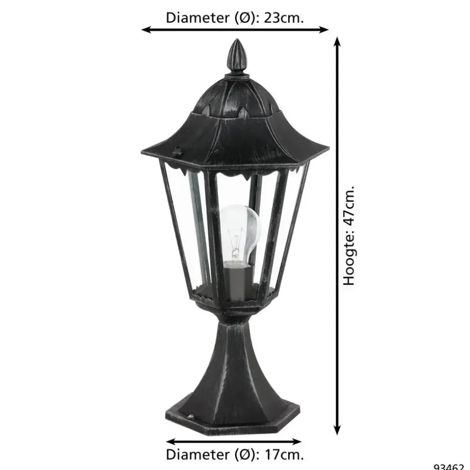 EGLONavedo-Buitenverlichting-Tuinpaaltje-1Lichts-Zwart,Zilver-Patina
