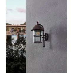 EGLOSanTelmo-Buitenverlichting-Wandlamp-Antiek-Bruin-Helder