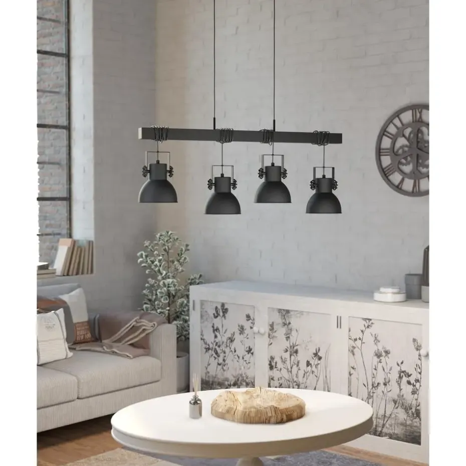 EGLOShirebrookHanglamp-E27-100cm-Zwart