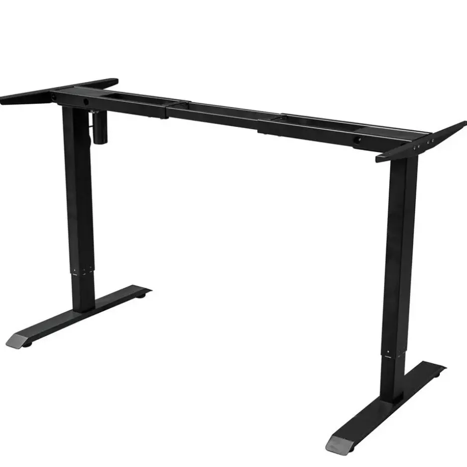 Elektrisch verstelbaar bureau - 180x80 cm - Single motor - Zwart / Antraciet