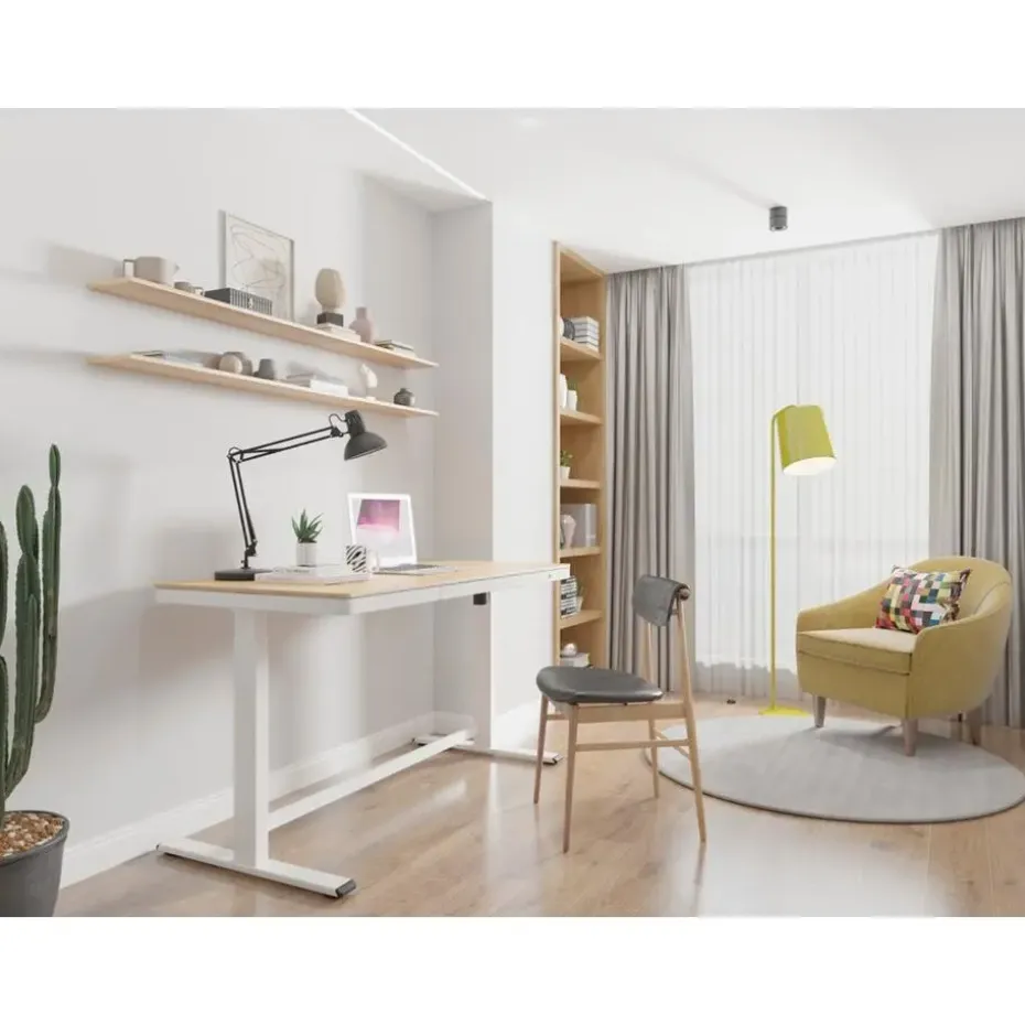 Elektrisch verstelbaar bureau / thuiswerkplek - 140x70 cm - Whitewash eiken - Z