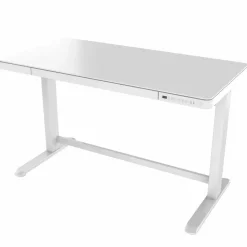 Elektrisch verstelbaar bureau / thuiswerkplek - 120x60 cm - Glas wit