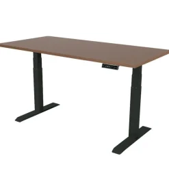 Elektrisch verstelbaar bureau - 180x80 cm - Dual motor - Zwart / Donker eiken