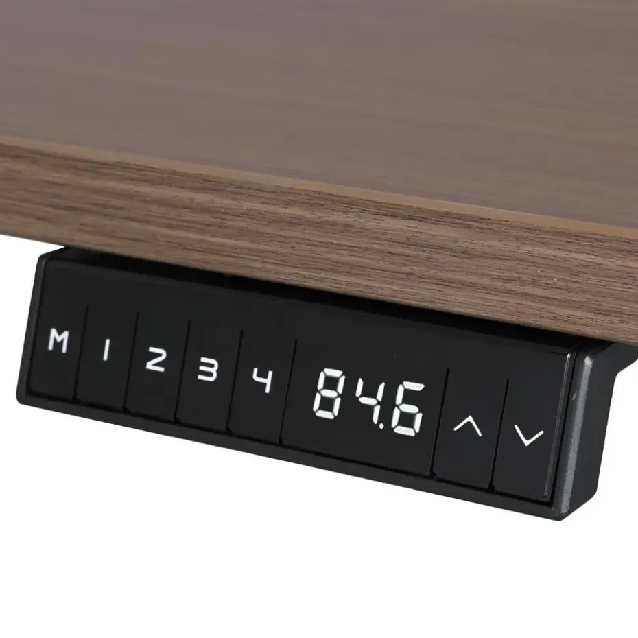 Elektrisch verstelbaar bureau - 180x80 cm - Dual motor - Zwart / Donker eiken
