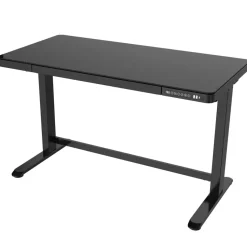 Elektrisch verstelbaar bureau / thuiswerkplek - 120x60 cm - Glas zwart