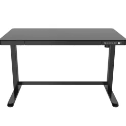 Elektrisch verstelbaar bureau / thuiswerkplek - 120x60 cm - Glas zwart