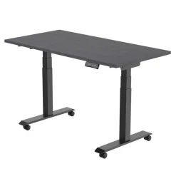 Elektrisch verstelbaar, opklapbaar en verrijdbaar bureau - 180x80 cm - Zwart