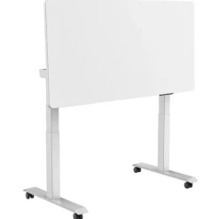 Elektrisch verstelbaar, opklapbaar en verrijdbaar bureau - 180x80 cm - Wit fram