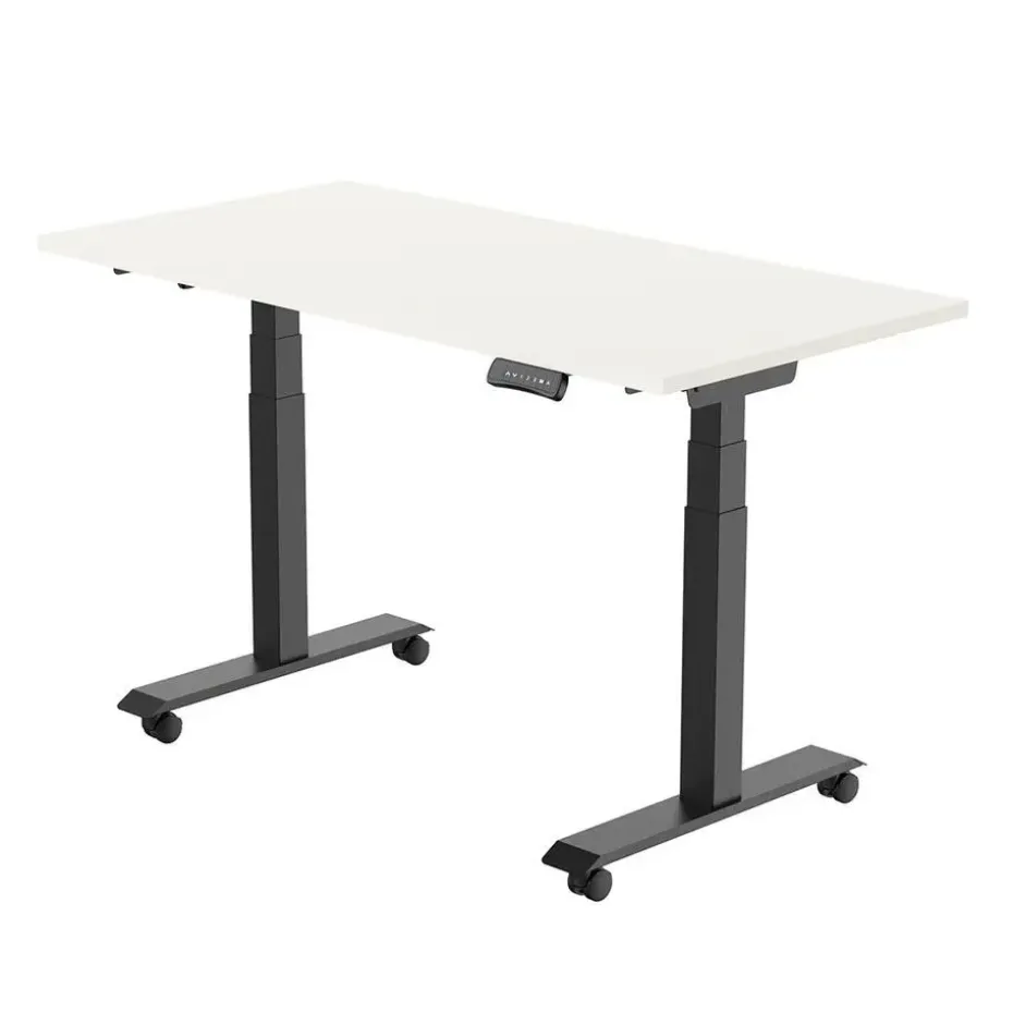 Elektrisch verstelbaar, opklapbaar en verrijdbaar bureau - 180x80 cm - Zwart