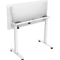 Elektrisch verstelbaar, opklapbaar en verrijdbaar bureau - 160x80 cm - Wit fram