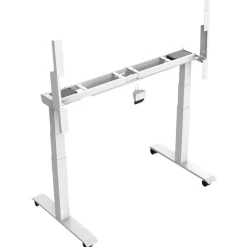 Elektrisch verstelbaar, opklapbaar en verrijdbaar bureau - 160x80 cm - Wit fram