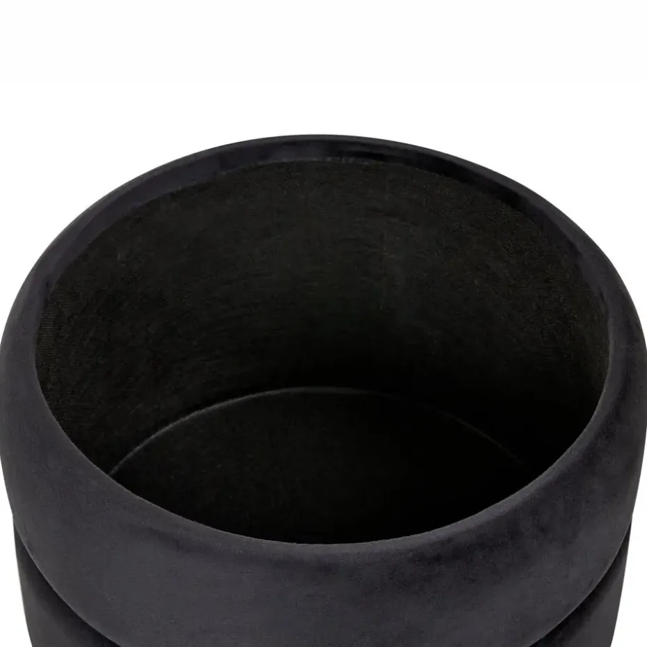 ELGIN - Poef - Zwart - 37 cm - Fluweel