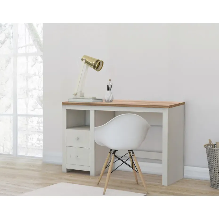 Emerald - Bureau 2-deurs in crème eiken spaanplaat