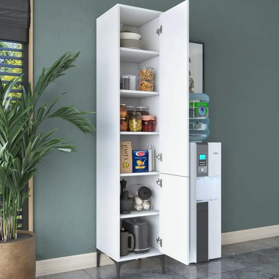 Emob Multifunctionele kast Woody Fashion - 40 x 40 x 199 cm - Wit